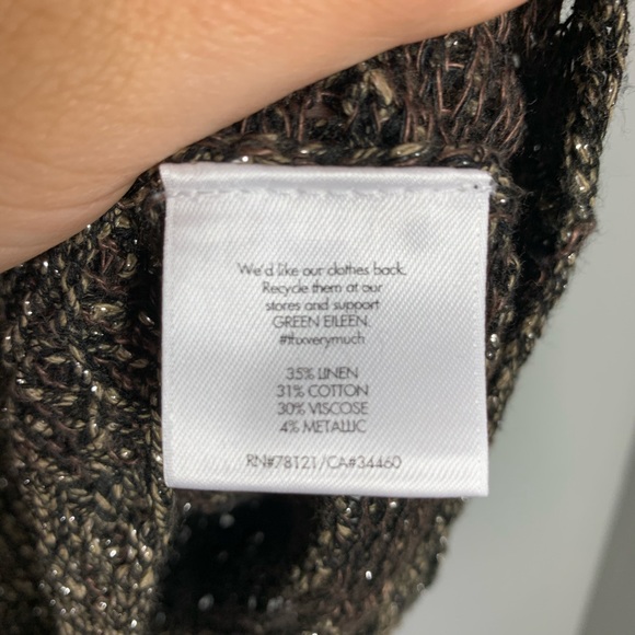 Eileen Fisher Bronze Metallic Sparkle Sweater - Picture 4 of 5